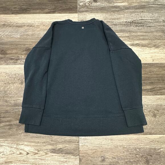 Sweaty Betty Teal Gray Womens XS Spell Out Crewneck SBLDN‎ Oversized Sweatshirt - Picture 3 of 9